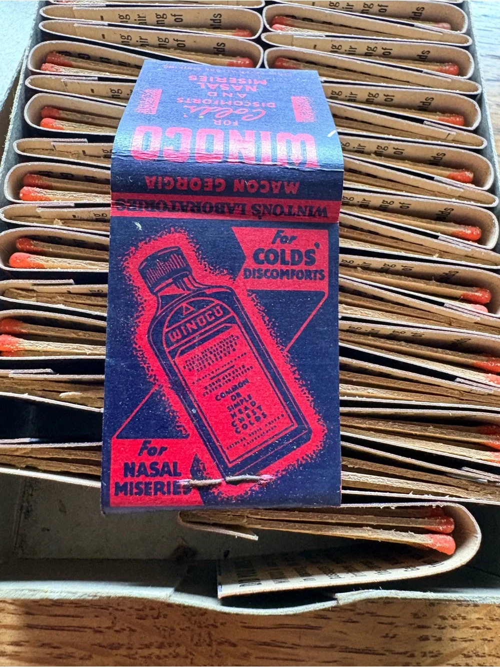 VTG- 46 books of matches- Winoco- For colds abs discomforts and nasal miseries